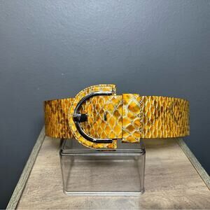 Banana Republic 626044011 Womens Sz S‎ 31” Genuine Leather Belt Faux Snakeskin
